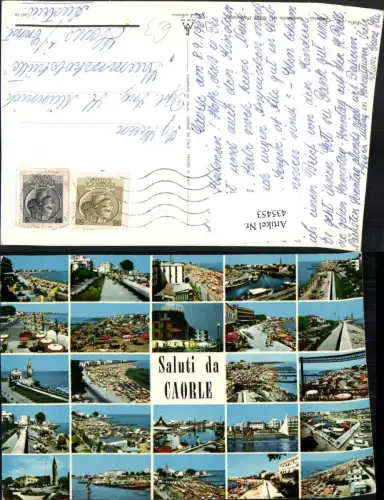 435453,Veneto Venezia Caorle Totale Strand Kirche Promenade Mehrbildkarte