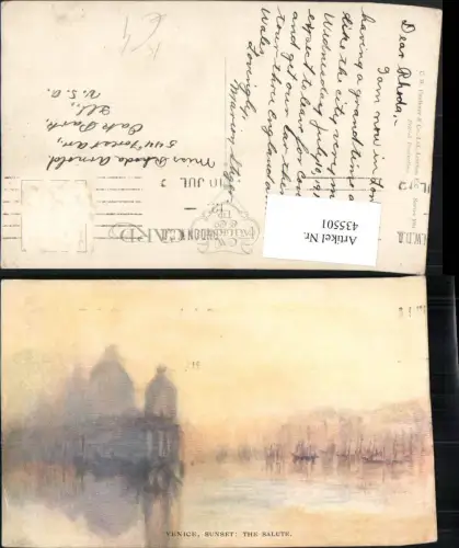 435501,Künstler AK Veneto Venezia Venedig Salute Kirche Boote