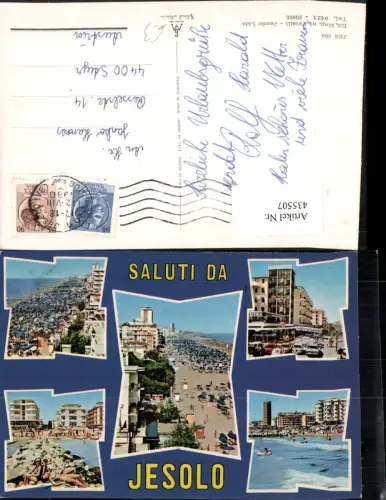 435507,Veneto Venezia Jesolo Strand Strandleben Mehrbildkarte