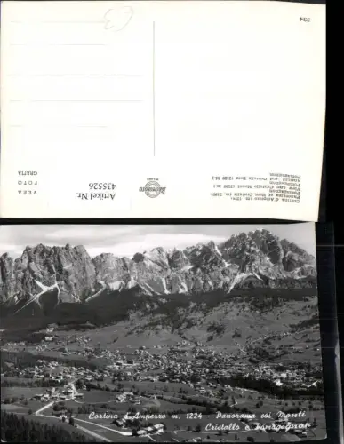435526,Veneto Belluno Cortina d'Ampezzo Totale m. Cristallo Bergkulisse