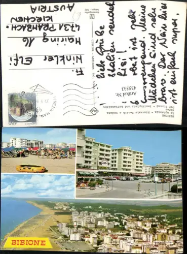 435533,Veneto Venezia Bibione Spiaggia Piazzale Zenith Totale Strand Mehrbildkarte