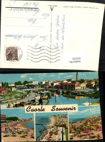 435534,Veneto Venezia Caorle Teilansicht Hafen Strand Strandleben Mehrbildkarte