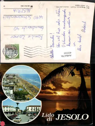 435535,Veneto Venezia Lido di Jesolo Strand Straßenansicht Mehrbildkarte