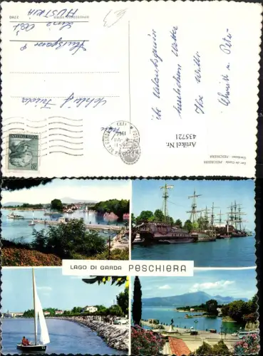 435721,Veneto Verona Lago di Garda Peschiera Küste Segelschiffe Mehrbildkarte