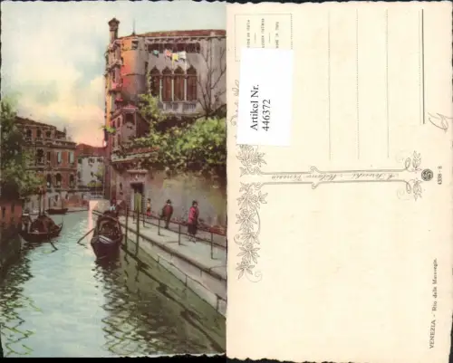 446372,Künstler AK Veneto Venezia Venedig Rio delle Maravegie Kanal Gondeln
