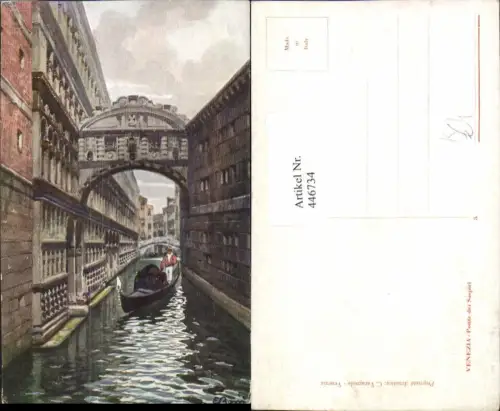446734,Künstler AK C. Varagnolo Veneto Venezia Venedig Ponte di Sospiri Seufzerbrücke