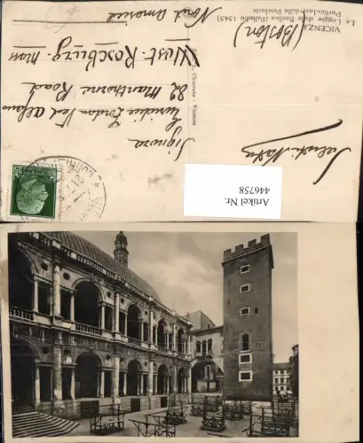 446758,Veneto Vicenza Le Loggie della Basilica Kirche Arkaden Turm