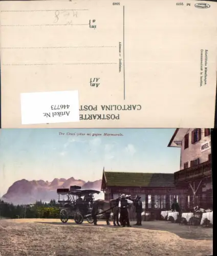 446773,Veneto Belluno Tre Croci geg. Marmarole Kutsche Bergkulisse