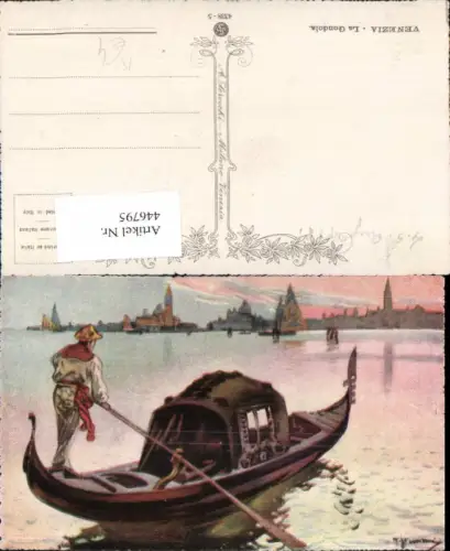 446795,Künstler AK Veneto Venezia Venedig La Gondola Gondel Boot