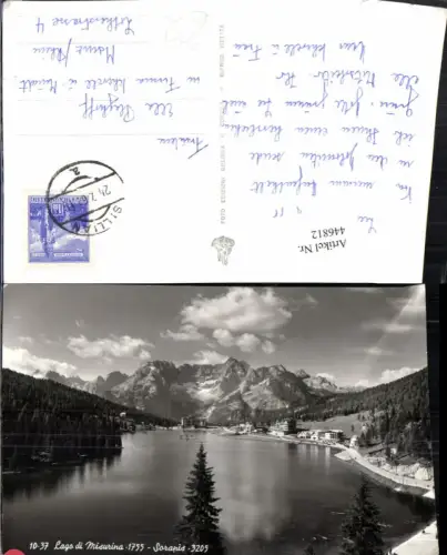 446812,Veneto Belluno Lago di Misurina Sorapis See Bergkulisse