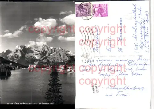 473012,Veneto Belluno Lago di Misurina Il Sorapis See Bergkulisse