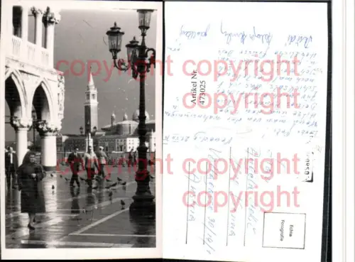 473025,Foto AK Veneto Venezia Venedig Platz Laterne Turm