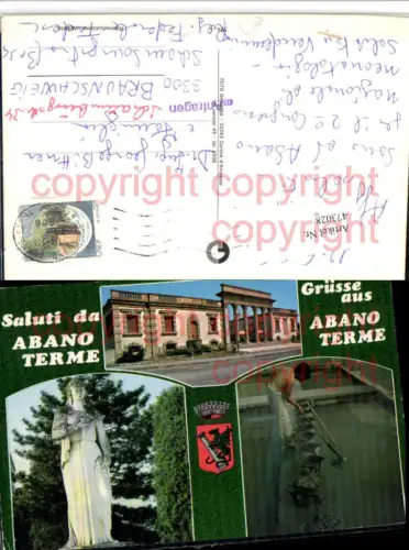 473028,Veneto Padova Abano Terme Statue Becken Mehrbildkarte