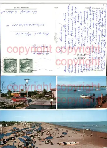 473031,Veneto Venezia Bibione Pineda Strand Oldtimer Mehrbildkarte