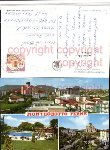 473045,Veneto Padova Montegrotto Terme Panorami e piscina termale Mehrbildkarte