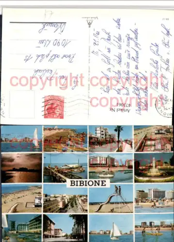 473061,Veneto Venezia Bibione Strand Rutsche Brunnen Mehrbildkarte