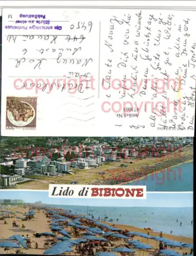 473063,Veneto Venezia Lido di Bibione Totale Strand Mehrbildkarte
