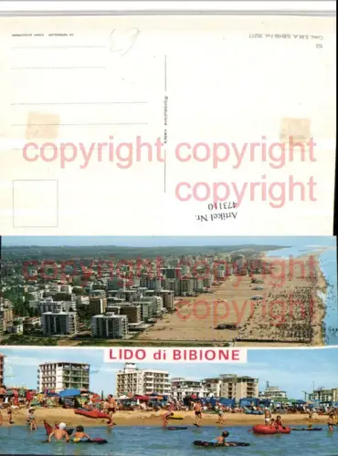 473110,Veneto Venezia Bibione Totale Strandleben Mehrbildkarte