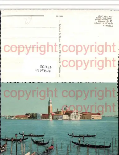 473138,Veneto Venezia Venedig Isola di S. Giorgio Insel Gondeln