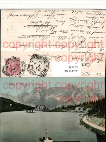 473158,Veneto Belluno Lago di Misurina col Sorapis See Bergkulisse
