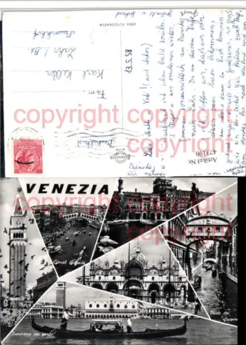 473190,Veneto Venezia Venedig Canal Grande Gondel Campanile Mehrbildkarte