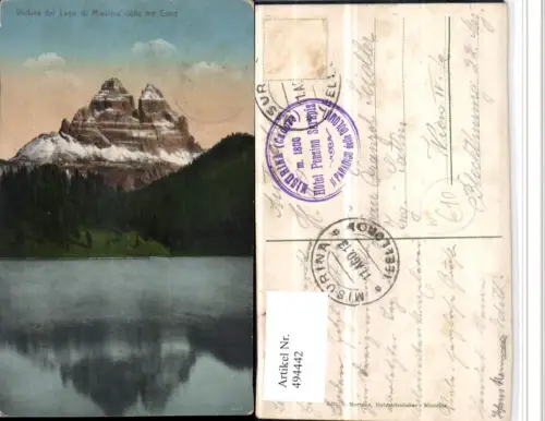 494442,Veneto Belluno Lago Misurina colle tre Cime See Bergkulisse