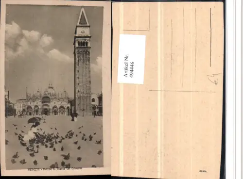 494446,Veneto Venezia Venedig Piazza S. Marco Colombi Dom Tauben Turm