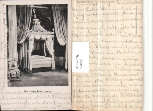 494456,Veneto Venezia Stra Villa Reale Alcova Bett