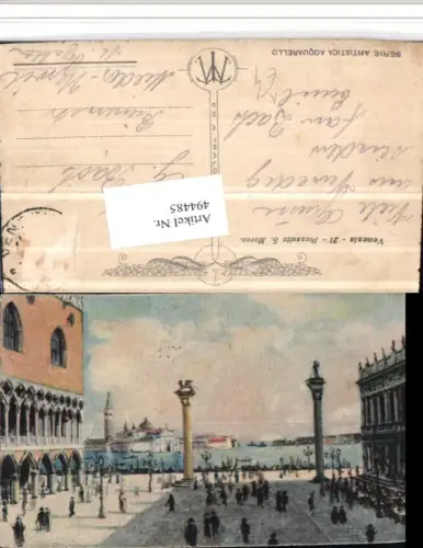 494485,Künstler AK Veneto Venezia Venedig Piazzetta S. Marco Platz Säulen