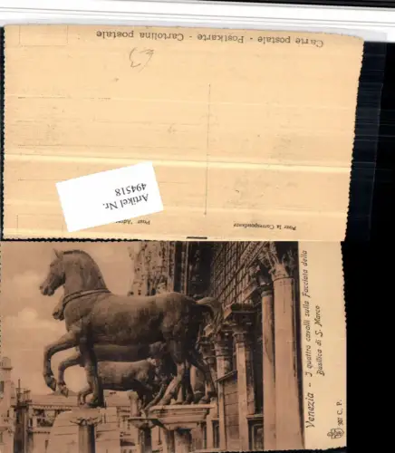 494518,Veneto Venezia Venedig Basilica S. Marco quattro cavalli Pferde Statue