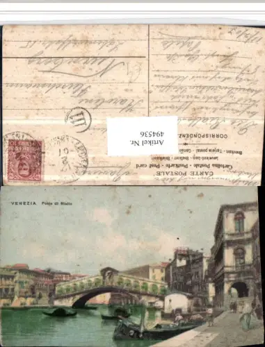 494536,Künstler AK Veneto Venezia Venedig Ponte Rialto Rialtobrücke Brücke