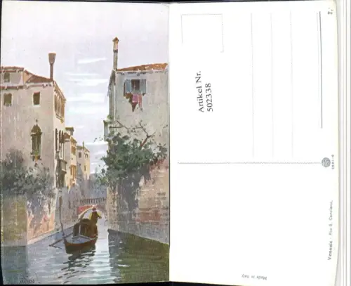502338,Künstler AK F. Andreis Veneto Venezia Venedig Rio S. Canciano Kanal