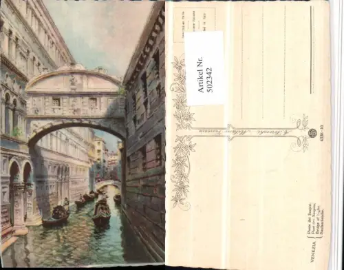 502342,Künstler AK Veneto Venezia Venedig Ponte di Sospiri Seufzerbrücke