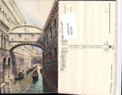 502347,Künstler AK Veneto Venezia Venedig Ponte di Sospiri Seufzerbrücke