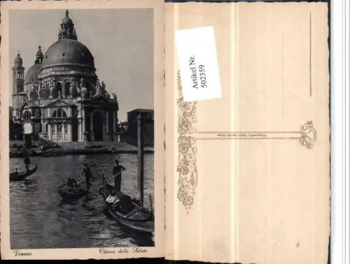 502359,Veneto Venezia Venedig Chiesa della Salute Kirche Gondeln