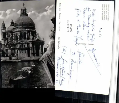 502361,Veneto Venezia Venedig Basilica della Salute Kirche Gondel