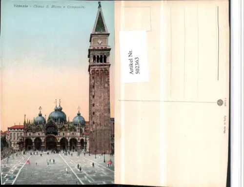 502363,Veneto Venezia Venedig Chiesa S. Marco e Campanile Kirche Turm
