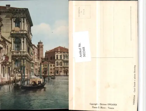 502368,Veneto Venezia Venedig Canal Grande e palazzo Browning Kanal