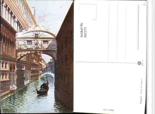502371,Künstler AK F. Andreis Veneto Venezia Venedig Ponte Sospiri Brücke
