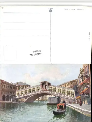 502399,Künstler AK F. Andreis Veneto Venezia Venedig Ponte di Rialto Brücke