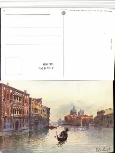 502400,Künstler AK F. Andreis Veneto Venezia Venedig Canal Grande Gondel