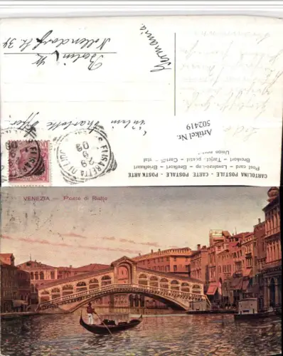 502419,Künstler AK Veneto Venezia Venedig Ponte di Rialto Rialtobrücke
