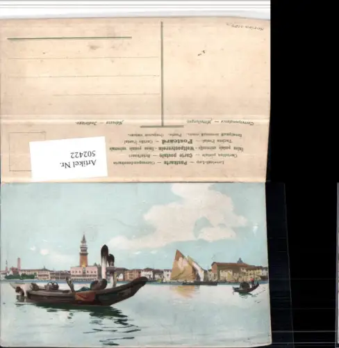 502422,Künstler AK Veneto Venezia Venedig Teilansicht Gondel Boote