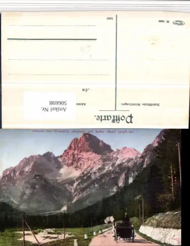 506698,Veneto Belluno Straße ins Gemärk b. Cortina Ampezzo m. Hoher Gaisl Bergkulisse