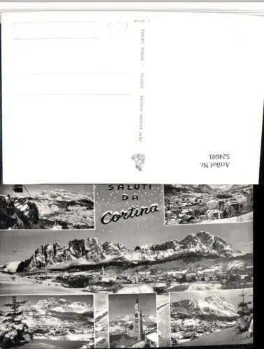 524601,Veneto Belluno Cortina Totale Kirche Seilbahn Winterbilder Mehrbildkarte