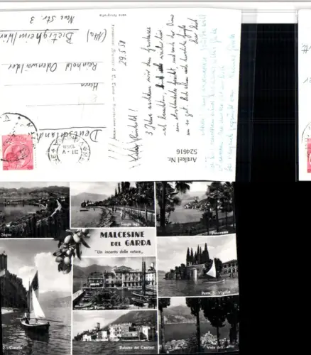 524616,Veneto Verona Malcesine del Garda Totale Boot Palast Mehrbildkarte