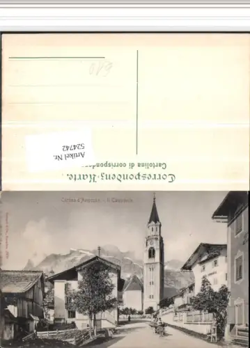 524742,Veneto Belluno Cortina d'Ampezzo Campanile Kirchenturm pub Stengel 2808