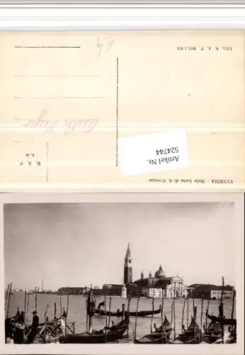 524744,Veneto Venezia Venedig Molo Isola di S. Giorgio Kirche Gondeln