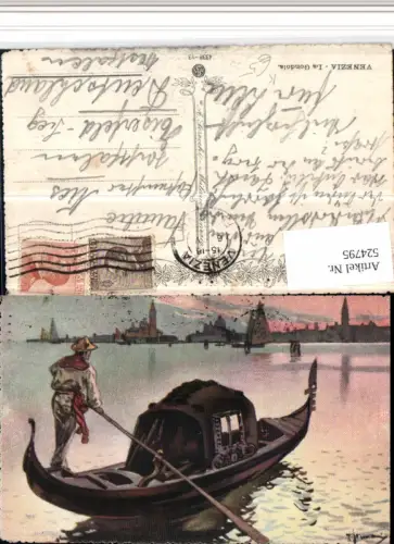 524795,Künstler AK Veneto Venezia Venedig La Gondola Gondel Boot