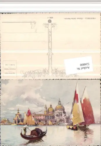 524800,Künstler AK Veneto Venezia Venedig Chiesa della Salute Kirche Gondel